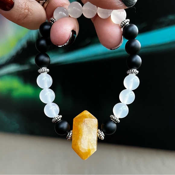 XHUUU Drusy Quartz Amethyst & Obsidian Fox Pendant Necklace - Healing Crystal Necklace For Women